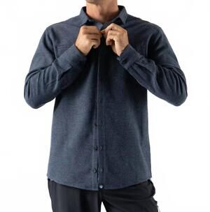 NEW RABBIT men's high country wool shirt in midnight blue